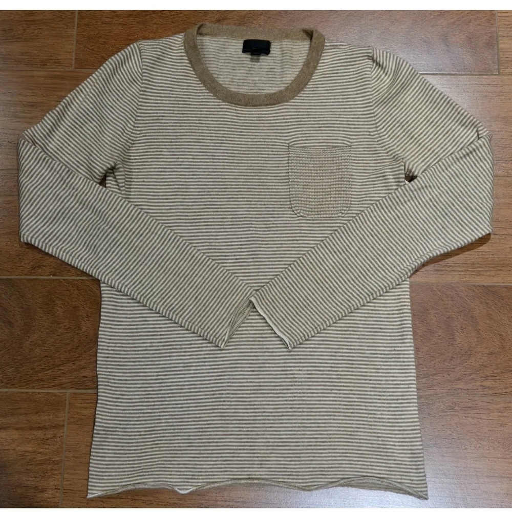 J Crew Sweater Women's Medium (Fits Like An XS/S) Italian Cashmere Striped Tan